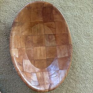 Vintage Weave Woven Wooden 12” x 8.5” Serving Bowl